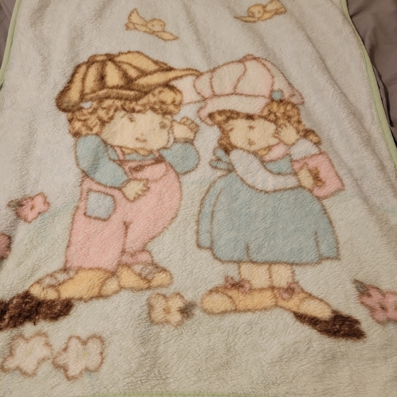 Vintage Excell Gold Precious Baby Blanket 80x110cm Pastel Green - Picture 7 of 7